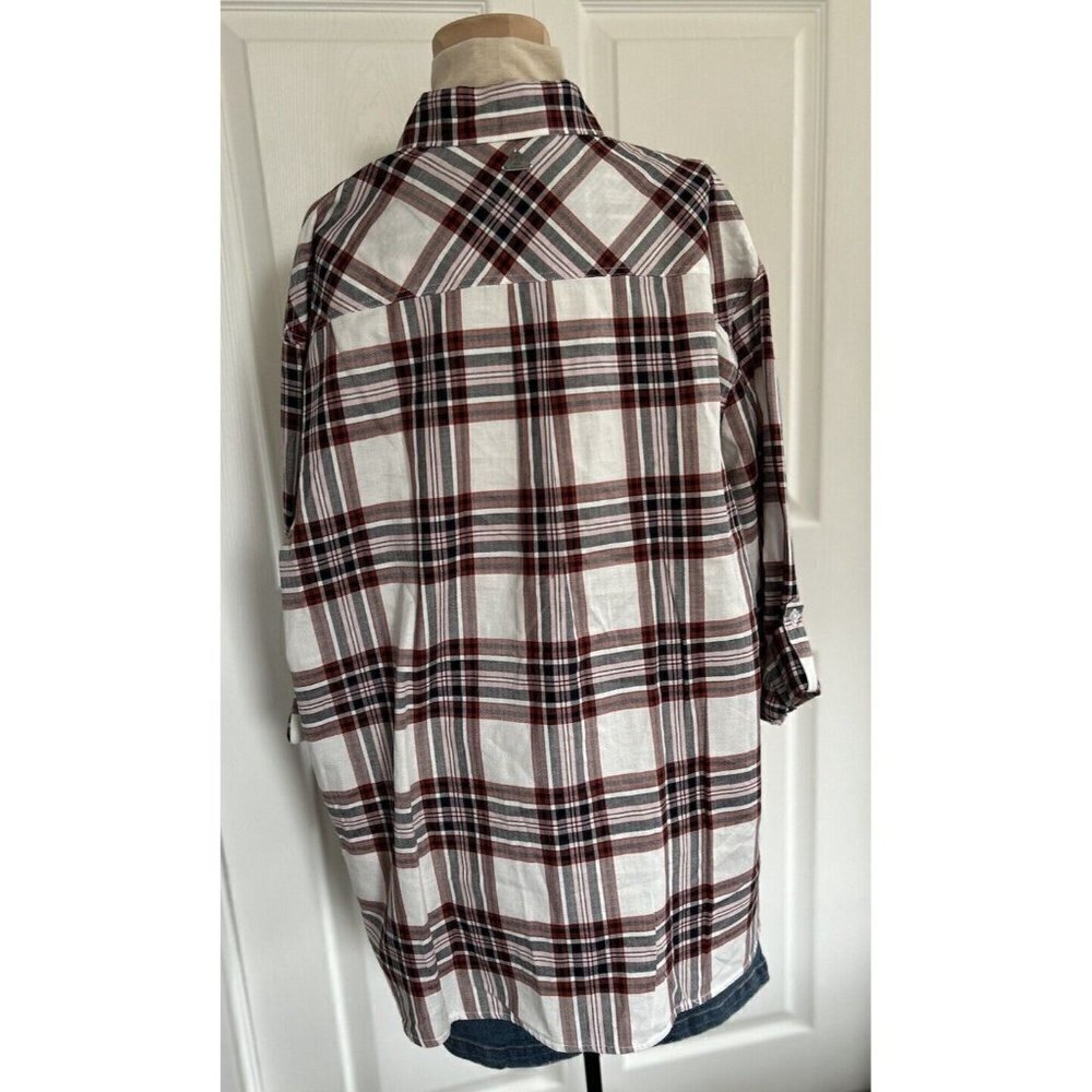 BARBOUR Bethwin Long Sleeve Button Up Shirt White Cloud Check Plaid Women Sz 14 - Picture 5 of 14